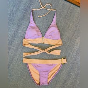 2000s Y2K Lavender Halter Bikini